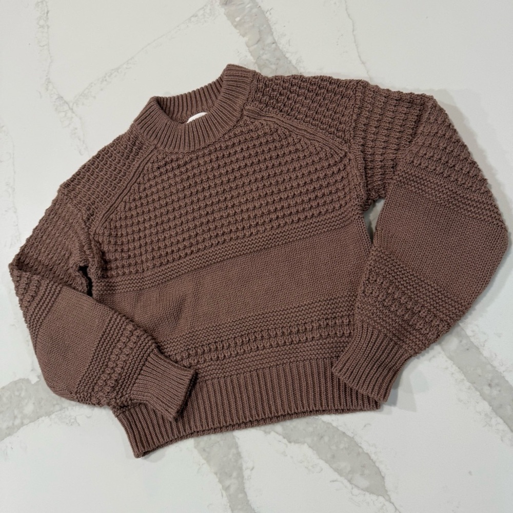 Universal Thread Textured Knit Pullover Crewneck Sweater Women’s XS Taupe Cozy - Picture 4 of 8